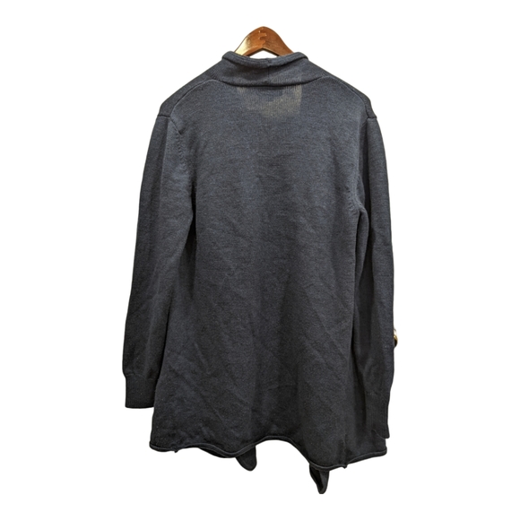 Repeat Navy Blue 100% Merino Wool Open Coatigan/Cardigan Size XL - Picture 2 of 6